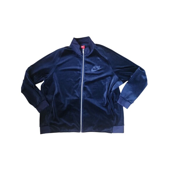 Nike Velour Track Jacket Mens Size 3X Sportswear Midnight Hip Hop Travel Relaxed - Picture 2 of 6